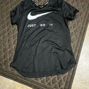 Nike Women's Black Tee with Silver Logo